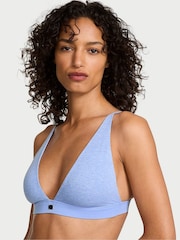 Victoria's Secret Cornflower Heather Blue Cotton Logo Bralette - Image 1 of 3