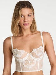 Victoria's Secret White Peony Embroidery Corset Top - Image 1 of 2