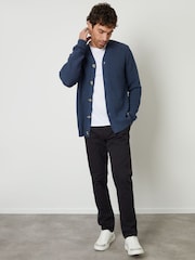 Threadbare Blue Basket Stitch Cardigan - Image 3 of 5