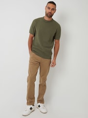 Grün - Threadbare Textured Front Knitted T-Shirt - Bild 3 von 4