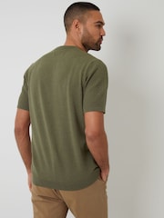 Grün - Threadbare Textured Front Knitted T-Shirt - Bild 4 von 4