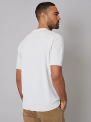Threadbare Cream Textured Front Knitted T-Shirt - Image 2 of 4