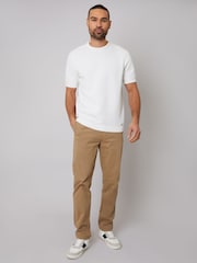Threadbare Cream Textured Front Knitted T-Shirt - Image 3 of 4