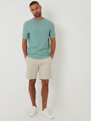 Threadbare Green Textured Knitted T-Shirt - Image 2 of 4