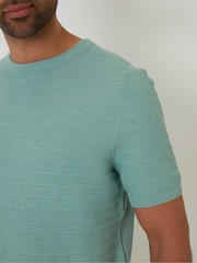 Threadbare Green Textured Knitted T-Shirt - Image 4 of 4