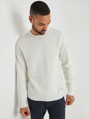 Threadbare Cream Crochet Knit Crew Neck Jumper - Image 1 of 4