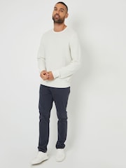 Threadbare Cream Crochet Knit Crew Neck Jumper - Image 3 of 4