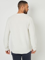 Threadbare Cream Crochet Knit Crew Neck Jumper - Image 4 of 4