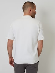 Threadbare Cream Cable Knit Button Through Shirt - Image 2 of 4