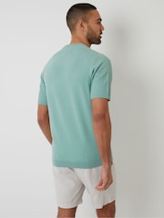 Threadbare Green Textured Front Knitted T-Shirt - Image 2 of 4