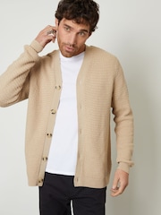 Threadbare Brown Basket Stitch Cardigan - Image 1 of 5