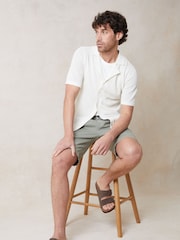 Threadbare Cream Textured Revere Collar Knitted Shirt - Image 1 of 5