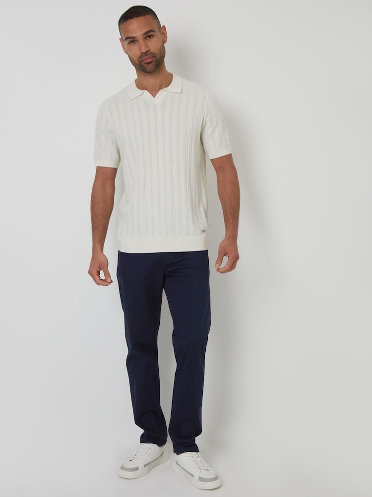 Threadbare Textured Knitted Trophy Neck Polo Shirt - Image 3 of 4