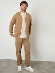 Threadbare Brown Knitted V-Neck Cardigan - Image 3 of 5
