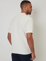 Threadbare Cream Textured Revere Collar Knitted Shirt - Image 4 of 6