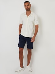 Threadbare Cream Textured Revere Collar Knitted Shirt - Image 5 of 6