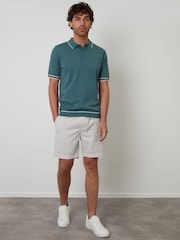 أخضر - Threadbare Knitted Short Sleeve Polo Shirt - صورة 3 من 4