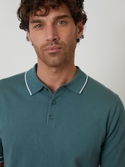 أخضر - Threadbare Knitted Short Sleeve Polo Shirt - صورة 4 من 4