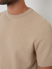Threadbare Brown Moss Stitch Knitted T-Shirt - Image 2 of 4