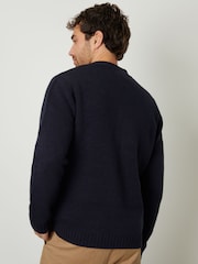 Threadbare Navy Blue Knitted V-Neck Cardigan - Image 3 of 5