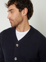 Threadbare Navy Blue Knitted V-Neck Cardigan - Image 5 of 5