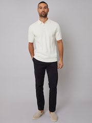 Threadbare Cream Mini Cable Knit Polo Shirt - Image 3 of 4