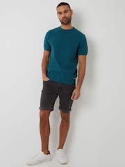 Threadbare Green Textured Knitted T-Shirt - Image 2 of 4
