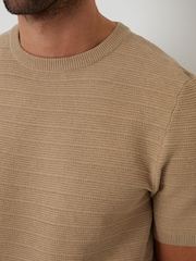 Threadbare Brown Textured Knitted T-Shirt - Image 4 of 4