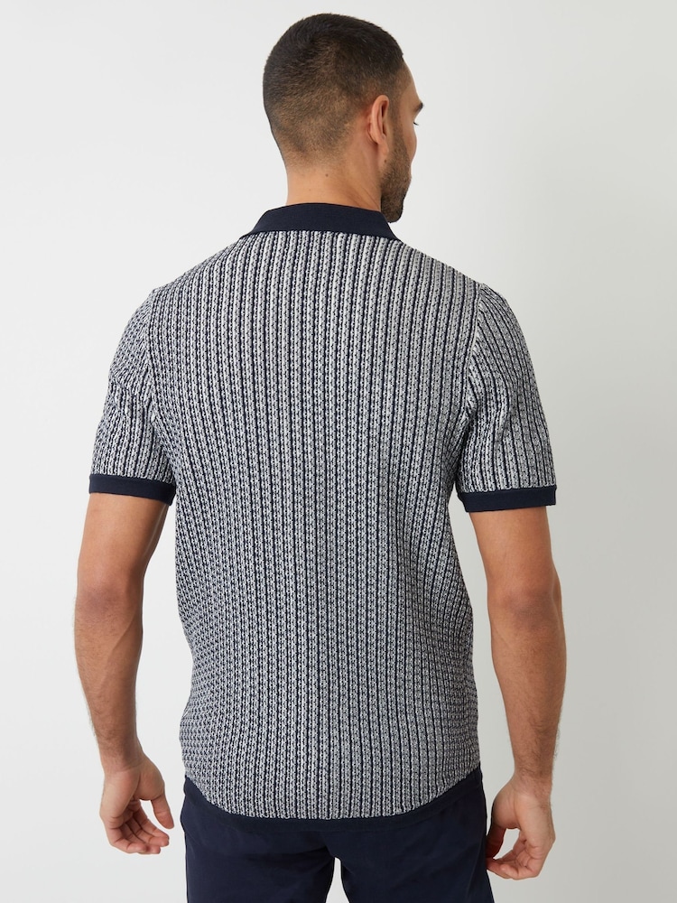 Threadbare Textured Stripe Revere Collar Knitted Shirt - Изображение 2 из 4