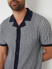 Threadbare Textured Stripe Revere Collar Knitted Shirt - Изображение 4 из 4