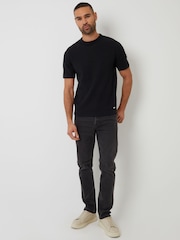 Threadbare Black Mini Cable Knit T-Shirt - Image 2 of 4