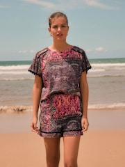 Multi Paisley Jersey Summer Shorts - Image 2 of 8