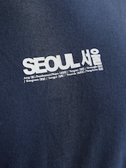 JACK & JONES Seoul Graphic Print Back 100% Cotton T-Shirt - Image 8 of 8