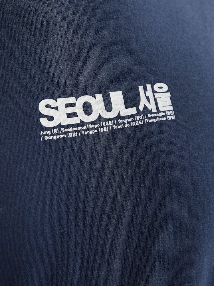 JACK & JONES Seoul Graphic Print Back 100% Cotton T-Shirt - Image 8 of 8