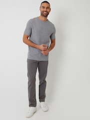 Threadbare Grey Textured Knitted T-Shirt - Image 3 of 4