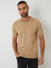 rjava - Threadbare pletena polo majica z ovratnikom Trophy - Slika 4 iz 4