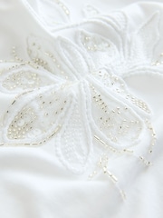 White Floral Print Embellished T-Shirt - Image 2 of 3