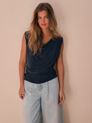 Navy N. Premium Drape Modal Sleeveless Top - Image 2 of 8