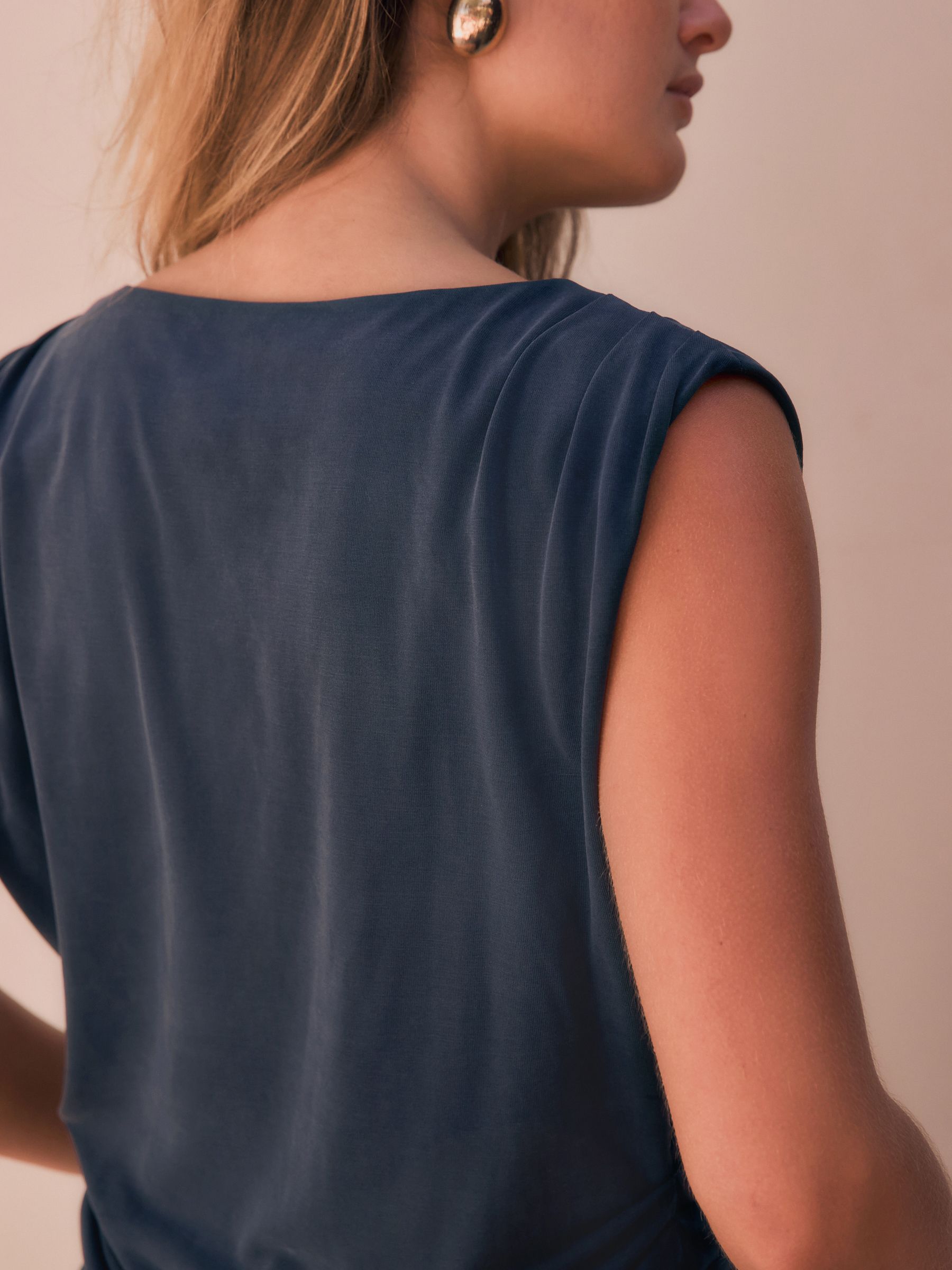 Buy Navy N. Premium Drape Modal Sleeveless Top from Next Republic