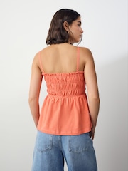 Naranja - Sleeveless Shirred Broderie Cami - Imagen 4 de 7