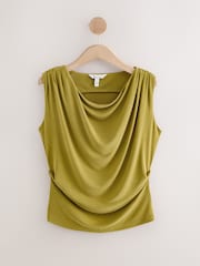 Olive Green N. Premium Drape Modal Sleeveless Top - Image 5 of 7
