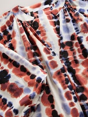 Multi Tie Dye Volume Sleeve V-Neck Blouse - Image 10 of 11