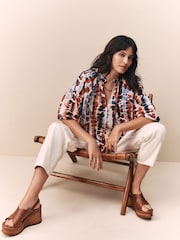 Multi Tie Dye Volume Sleeve V-Neck Blouse - Image 4 of 8