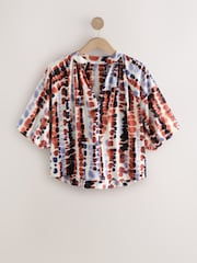 Multi Tie Dye Volume Sleeve V-Neck Blouse - Image 9 of 11