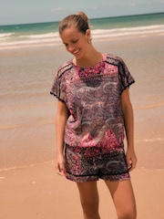 Multi Paisley Short Sleeve Bubblehem T-Shirt - Image 1 of 7