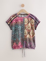 Multi Paisley Short Sleeve Bubblehem T-Shirt - Image 5 of 7