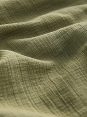 Khaki Green Woven Mix V-Neck Embroidered Frill Sleevless Top - Image 7 of 7