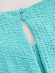 Teal Blue Sleeveless Bubble Hem Top - Image 8 of 8
