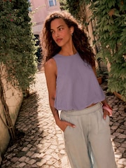Lilac Purple Sleeveless Bubble Hem Top - Image 1 of 8