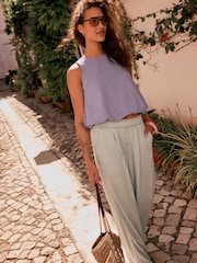 Lilac Purple Sleeveless Bubble Hem Top - Image 2 of 8